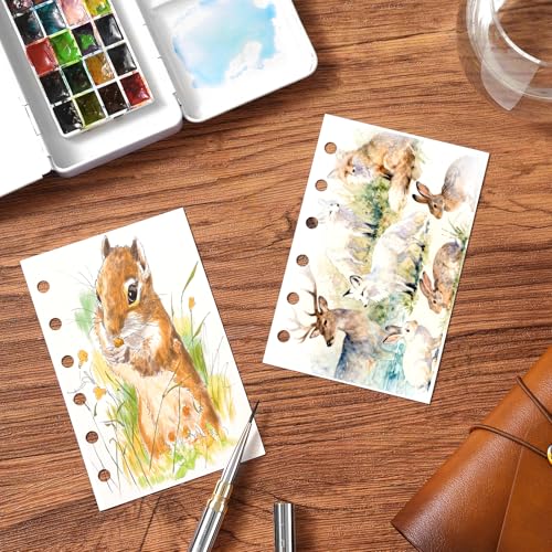 Fuumuui Watercolor Sketchbook Paper Refill - 20 Sheets 140 LB (300 GSM) Cold Pressed, Acid-Free Cotton Paper for Painting, Drawing, Art Journaling, Sketchbook As Travel Notebook - 3.23 x 4.9 inches - size: 2.23 x 4.9 inches