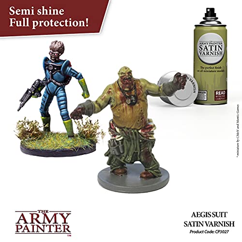 The Army Painter, Colour Primer Aegis-Suit Satin Varnish, 400 ml | Spray Protector Varnish Sealer made for Acrylic Model Painting, Wargames & Warhammer 40K Figures - color: Satin Varnish