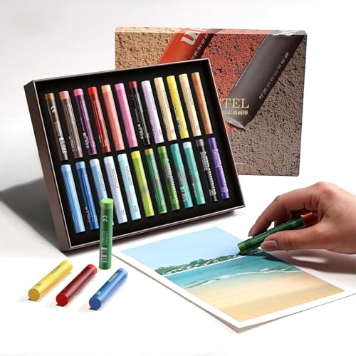 rubens Soft Oil Pastels (24 Morandi Colors), Creamy Oil Pastels for Artists – Low Saturation Vintage Aesthetic Art Supplies for Retro Landscape Drawing, Blending & Layering, Adults & Beginners - color: 24 Morandi Colors