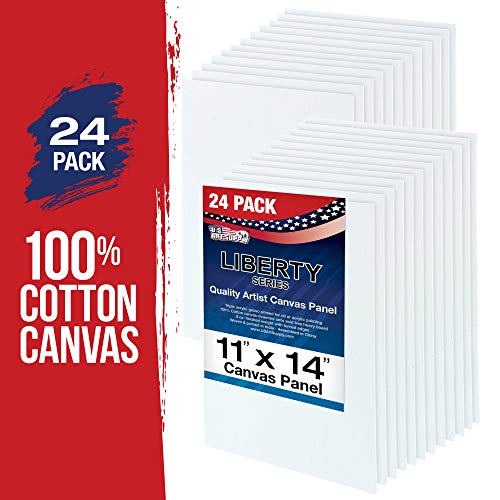 U.S. Art Supply 11 X 14 Inch Art Canvas Board Panels 24 Pack - 8 Ounce - size: 11" x 14"