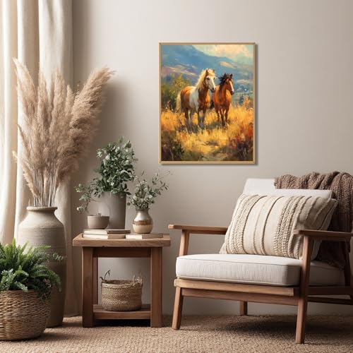 Reivworl Horse Paint by Numbers Kit for Adults Beginner 16×20 inch | Horse Paint by Number Kits 16×20 inch, Crafts on Canvas with Gifts. - color: 13-Horse