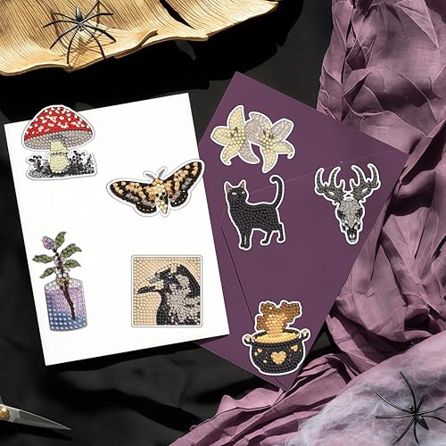 30 Pcs Gothic Diamond Painting Magnets Kits Diamond Art Fridge Magnet Refrigerator Sticker Diamond Painting kit for Beginners Adults DIY Art Craft Gifts Home Decors - color: Gothic