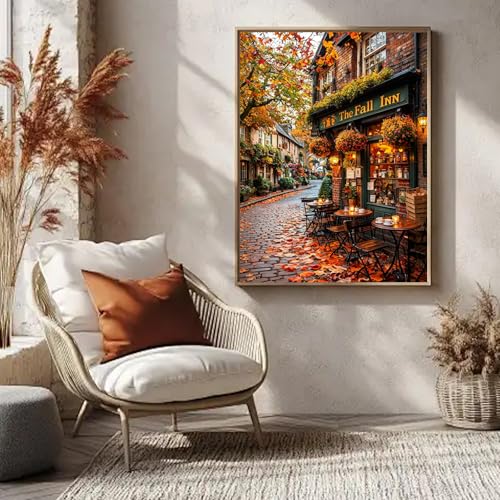 Autumn Paint by Numbers kit for Adults, Fall DIY Painting Kits 16x20inch - color: Autumn, size: 16x20inch