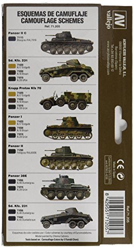 Vallejo - German Colors 1927-1941 Acrylic Paint Set | Model Air | AFV Color Series Kit for Historical Reenactments with Artist-Quality Pigments | 8 Bottles x 17 ml (0.57 fl.oz.) - style: German Colors 1927-1941