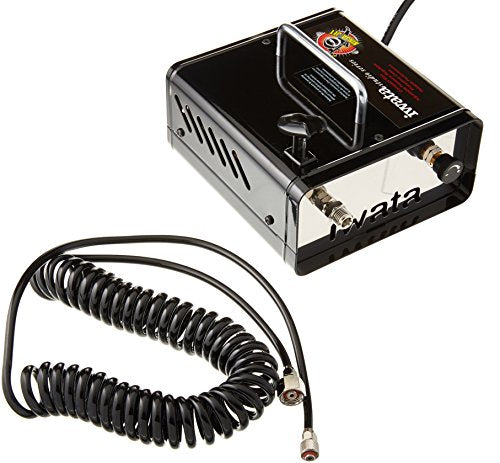Iwata Ninja Jet Airbrush Compressor – 110-120V Quiet Compact Mini Air Compressor with Hose & Adaptors – Maintenance-Free, Adjustable Pressure – For Hobbyists, Artists, Cake & Model Painting