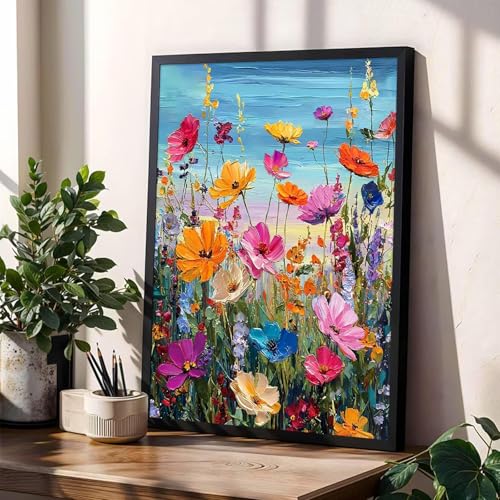 PHANTASYART Wild Flowers Paint by Numbers Kit for Adults 16x20inch | Adult Paint by Numbers, Flowers Canvas Paint by Numbers for Adults, DIY Acrylic Paint Kit for Adults, Gifts & Home Decor - color: Wild Flowers, size: 16x20inch