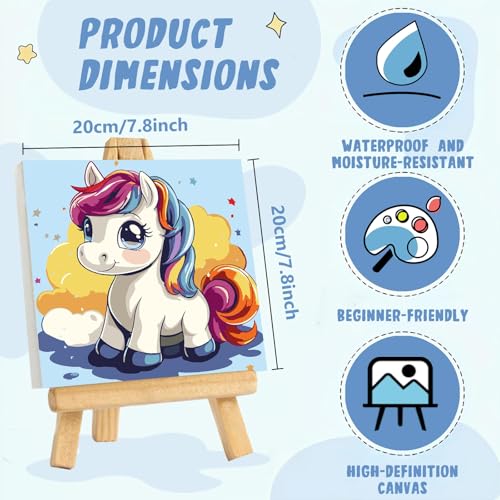 XTCIXAL Paint by Numbers Kit for Kids with Frame, Horse, 8X8 inch - color: 09-Horse
