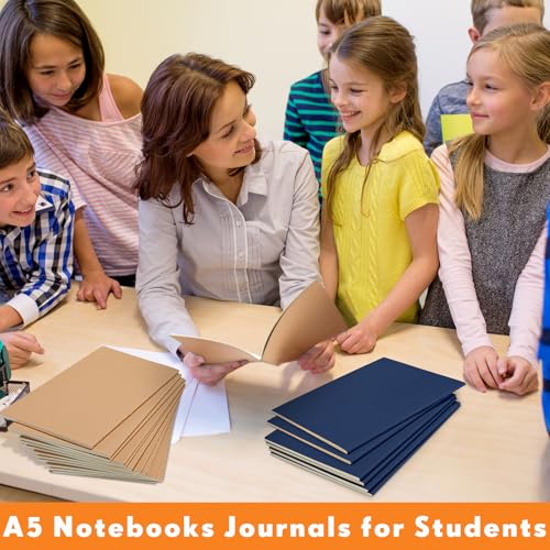 Mimorou 100 Pcs A5 Journals Notebooks Bulk,Brown, Navy,Lined - color: Brown, Navy, style: Lined