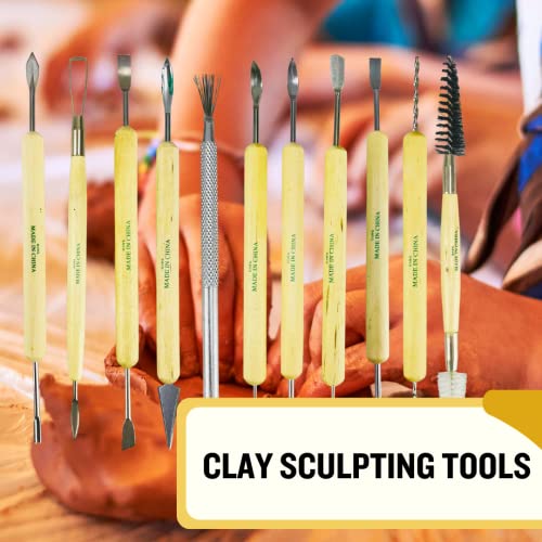 Artist's Best 11 Piece Assorted Double Ended Sculpture Tool Set || for Cleaning, Creating, Shaping, Molding - ART-S011 - size: 11 Piece