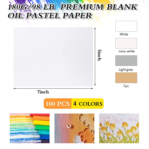 Ctosree 100 Sheets Oil Pastel Paper 180 GSM Pastel Drawing Paper Neutral Toned Paint Paper for Dry Media Oil Pastel Pencil Charcoal Adults Students (Neutral Colors, 5 x 7 Inch) - size: 5 x 7 Inch
