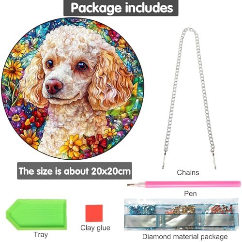 Bimkole Dog Hanging Diamond Pearl Art Kits for Adults Pendant C37 - color: Hanging-Teddy