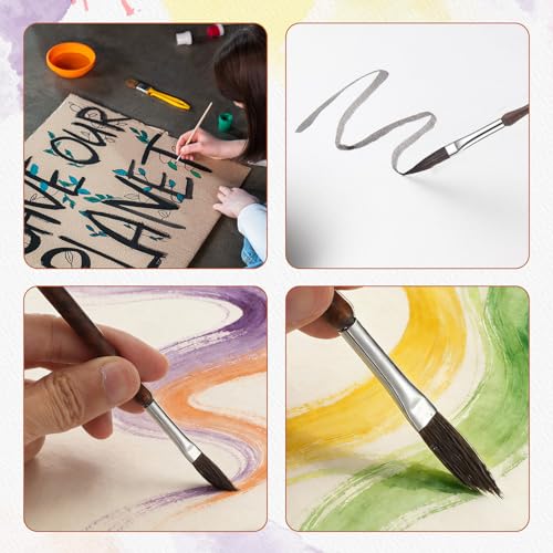 5 Pcs Pinstriping Brush Professional Travel Art Paintbrushes High Performance Striping Brushes Detail Script Liner Paint Brush Scroll Sword Dagger Brushes for Oil Painting Miniature Art Craft Projects