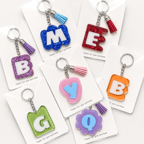2 Pcs Alphabet Keychain Resin Molds, A-Z Letter Silicone Mold Kit
