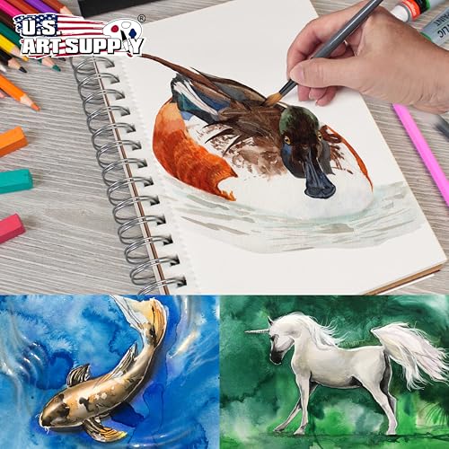 U.S. Art Supply 5.5" x 8.5" Premium Heavyweight Watercolor Paper Pad,3-Pack - size: 5.5-x-8.5-inch