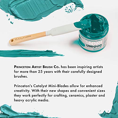 Princeton Catalyst Silicone Mini Blades, for Ceramics, Plaster, and Heavy Acrylic Media, Mini Blade No. 4 White
