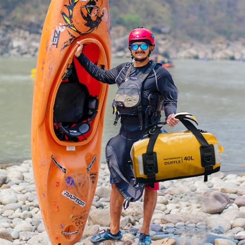 ESONE Dry Bags Waterproof Backpack for Men/Women Dry Bags for Kayaking Waterproof Backpack for Travel Dry Bag Backpack Waterproof Duffel Bag Applicable Boating Camping Paddle Board Surfing(40L) - color: Yellow, size: 40L