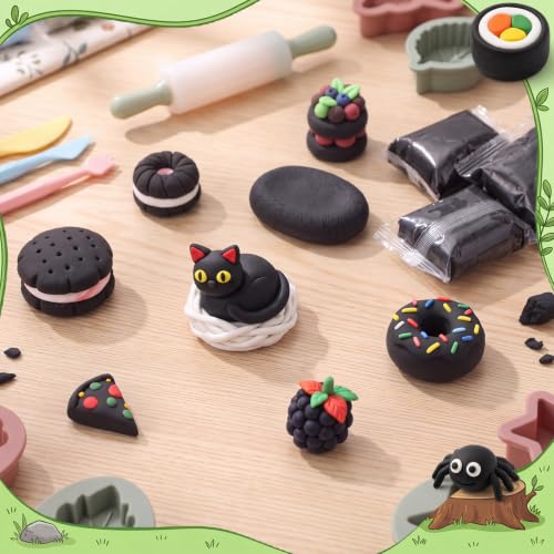 VioraWhite 100 Pcs Air Dry Clay Bulk Modeling Clay for Kids Lightweight Foam Modeling Clays DIY Molding Clays for Kids Adults Crafts Gifts School Project Supplies (Black) - color: Black