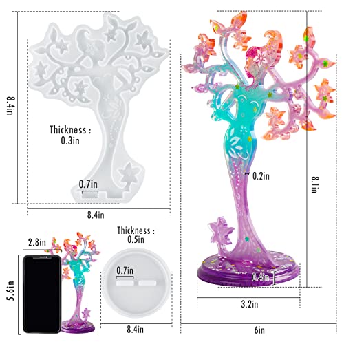 NiArt Beauty Jewelry Holder Epoxy Resin Silicone Casting Mold Kit, 2PCS Earing Stand Display for Necklaces Bracelets Storage Jewelry DIY Crafts Arts Handcraft Home Decoration Gift