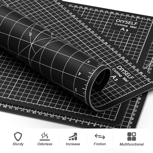 DIYSELF 8in×6in Cutting Mat, A5 Self Healing Cutting Mat, Craft Mat - color: Black, size: 8"L x 6"W