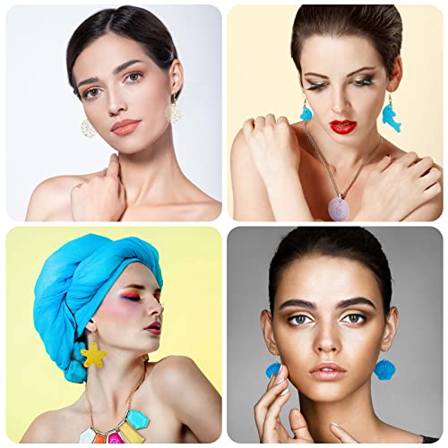 Patelai 4 Pcs Resin Earring Molds Irregular Shaped Earrings Silicone Mold for Epoxy Resin Dangle Drop Jewelry Making Kit for Women DIY Crafts Necklace Pendants Keychain(Mermaid Ocean) - style: Mermaid Ocean