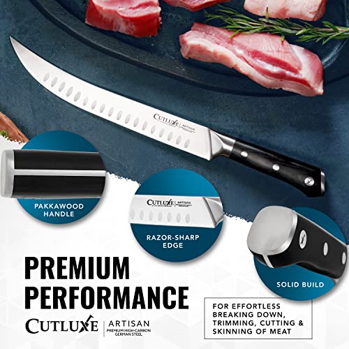 Cutluxe Butcher Knife, 10" Cimeter Breaking Knife for BBQ & Brisket - size: Cimeter 10"