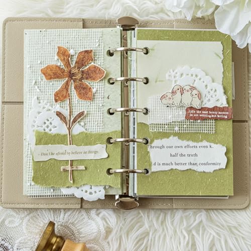 Muwfeuin 112 Sheets Textured Craft Paper and Fabric for Journals | Assorted textured paper and fabric pieces for scrapbooks, junk journals, card making, collage, and DIY decor.