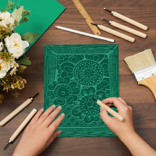 Yeaqee 8 Pcs 8 x 10 Inch Linoleum Blocks for Printmaking, Green - color: Green, size: 8 x 10 Inch