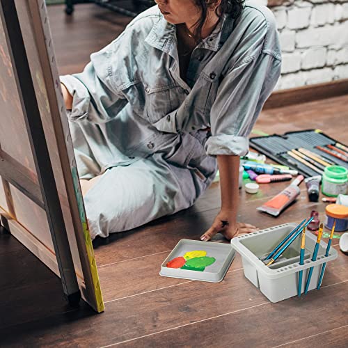 MyLifeUNIT Paint Brush Cleaner, Paint Brush Holder and Organizers for Acrylic, Watercolor, and Water-Based Paints (Grey) - color: Grey