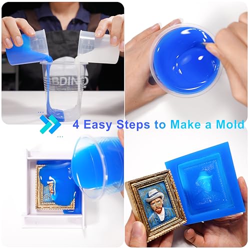 BBDINO Silicone Mold Making Kit 30A Platinum Liquid 2.42 lbs Translucent | High Strength 1A:1B Mix Self-degassing Silicon Heat Resistant 446F Ideal for Molding of Resin/Jewelry/Candle/Concrete/Plaster - size: Clear 38.8 Oz