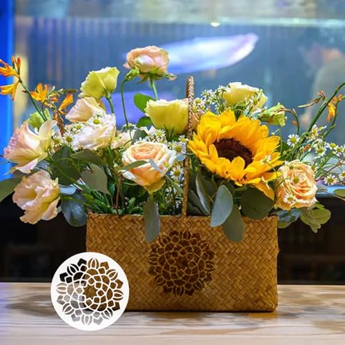 24 Pcs Mandala Stencils Reusable Stencils for Painting on Wood Mandala Dot Stencil DIY Craft Template for Painting on Rock Furniture Canvas Wall Home Decor Supplies, 5 Inch - style: Mandala Style, Round