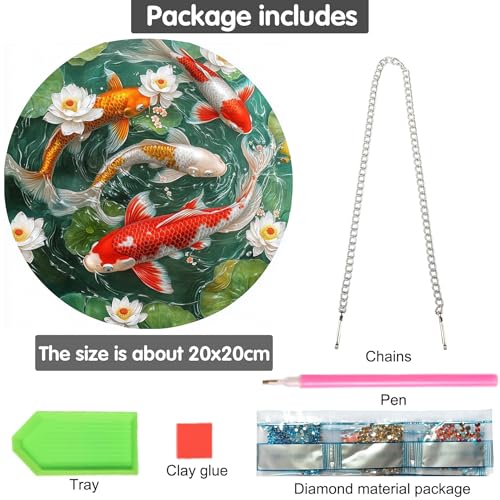 Bimkole Koi Hanging Diamond Pearl Art Kits for Adults Pendant C33 - color: Hanging-Koi