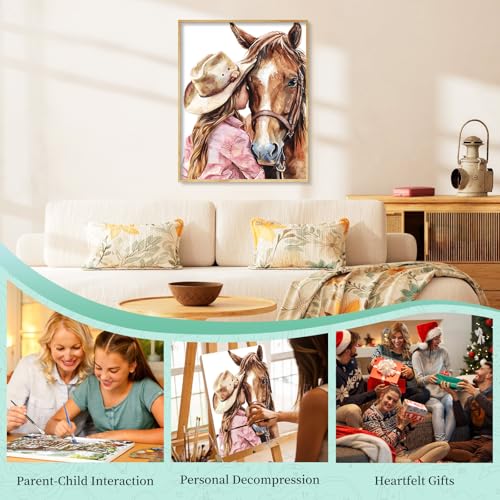 Paint by Numbers Kit for Adults, Horse DIY Painting Kit, 16x20 Inch - color: CYOP1P15
