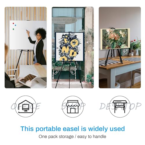 RRFTOK Black 3 Pack 21-66 Inch Art Easel Stand for Painting and Sign - style: 66BL 3-pack