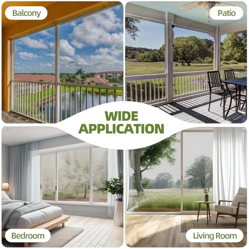 56 in × 100 ft Window Screen Mesh, Fiberglass Window Screen Replacement, Screen Mesh Roll for Window, Door, Patio, Porch (Black) - size: 56" x 100'