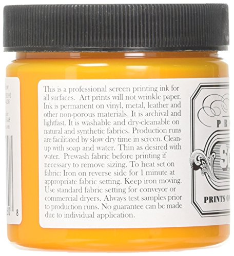 Jacquard Professional Screen Print Ink, Water-Soluable, 4oz Jar, Golden Yellow (102)