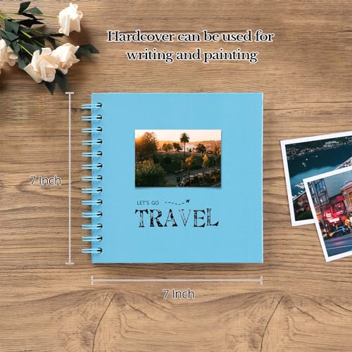 potricher 7 x 7 Inch Small DIY Scrapbook Photo Album 40 Pages, Blue - color: Blue, size: 7 Inch 40 Pages