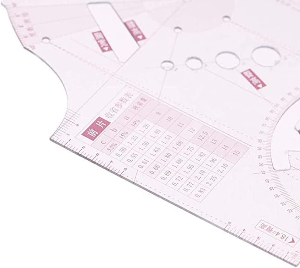 3 Piece Clear Set Doll Clothes Ruler Tailor Garment Cloth Sewing Tool Design French Curve Drafting Template 1:5 Fashion Tools Measure for Dressmaking Pattern Design Tape Measures and Rulers