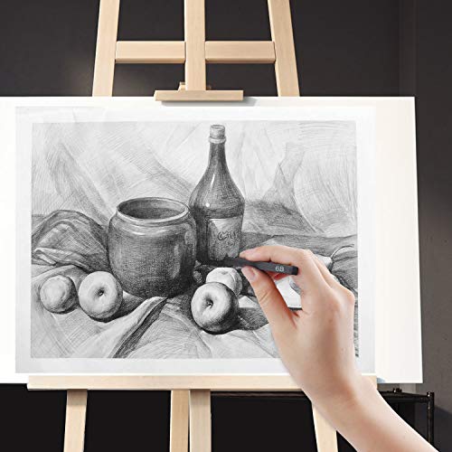 MyLifeUNIT Compressed Charcoal Sticks (2 Soft, 2 Medium and 2 Hard), Square Compressed Graphite Drawing Pencils for Artists (2H, HB, 2B, 4B, 6B and 8B)