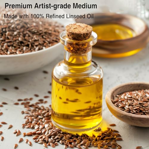 PHOENIX Refined Linseed Oil - 8.5 Fl Oz. / 250ml Bottle | Oil Medium for Painting, Paint Thinner for Oil Based Paints - style: Refined Linseed Oil 8.5 Fl Oz.