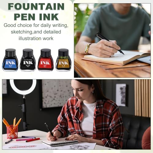PATIKIL Fountain Pen Ink Dark Brown, 30ml Calligraphy Pen Bottled Ink Non-Carbon Colorful Smooth Flow Color Dip Drawing Set Art Supplies for Writing Painting Journaling - color: Dark Brown