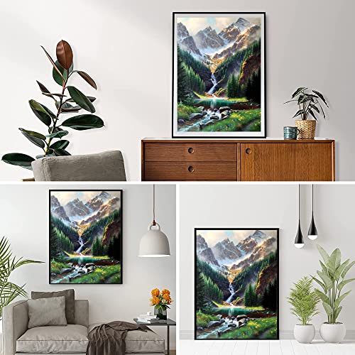LELEMON Diamond Painting Kits,Waterfall Mountain Diamond Art for Adults | 5d Diamond Painting Kits for Adults,Diamond Art Kits with Diamond Painting Accessories for Home Wall Decor 12 x 16inch - color: waterfall