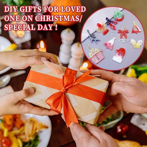 Wehous Resin Earring Molds, 5PCS Christmas Resin Mold, Christmas Tree Snowflake Elk Silicone Jewelry Pendant Mold, Unique Epoxy Molds for DIY Jewelry Earrings Art Craft Keychain Ornament Gift - color: 5pcs-Christmas