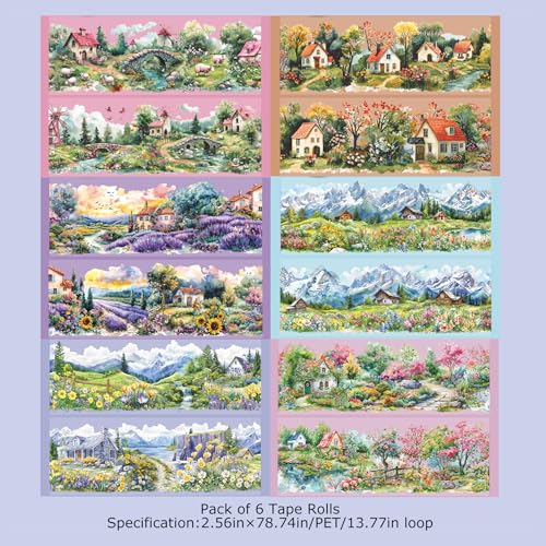 PET Tape Stickers for Journaling Supplies, Garden Stickers for Scrapbook - color: Town