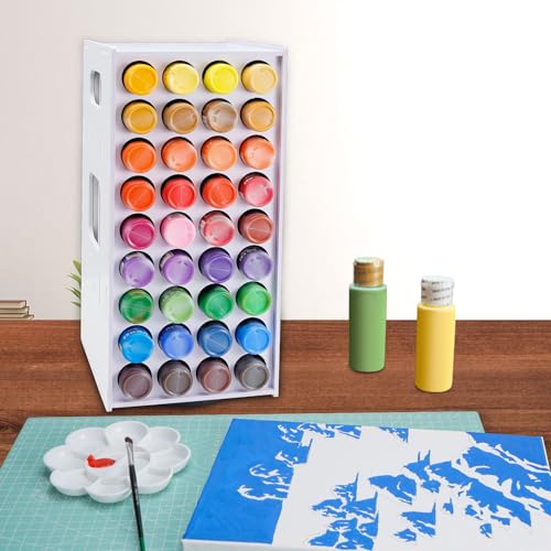 Craft Paint Storage Rack, 72 Holes Spinning Paint Storage Tower | 2oz Craft Paints Organizer Holder Stand