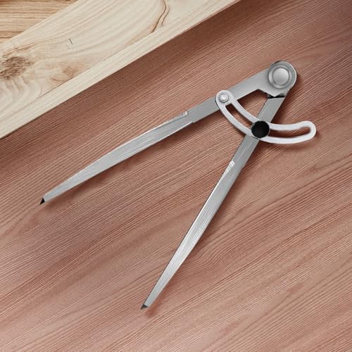 8 inch Metal Compass Scribe, Alloy Professional Woodworking Compass with Wing | Metal Divider, Compass Geometry Tool, Metal Leather Work Scribe Tool Woodworking Drafting Carpenter Compass for Geometry - size: 8 inch without pencil holder