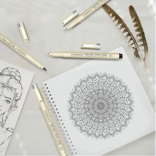 Black Micro Pens, 6 Sizes of Brush (XSSMLBR), Waterproof Archival Ink, Fine Point Pen for Artist Illustration, Sketching, Anime, Manga - color: 6 Pack (XS\S\M\L\BR\10)