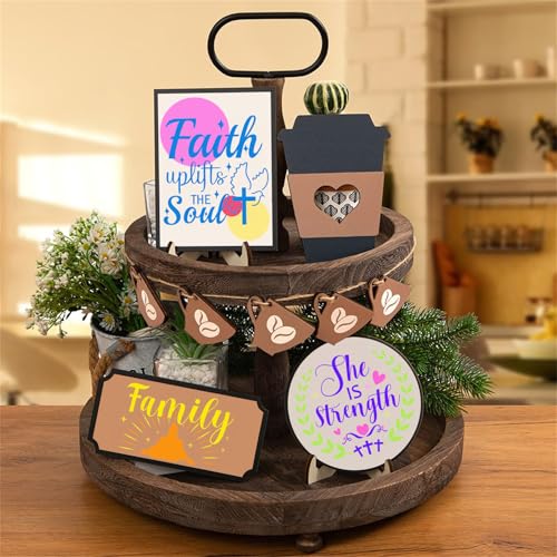 JSRQT 16Pcs Christian Inspirational Stencils, Bible Verse Motivational Quotes Word Stencils Set, Plastic Reusable Template for Painting DIY Wood Wall Canvas Sign for Home Decor Card Making, 13×13 CM - size: 13*13CM