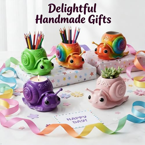 Snail Vase Resin Molds, Animal Silicone Concrete Molds for Crafts | 3D Snail Animal Planter Molds Silicone for Epoxy Resin, Candle Holder, Pen Holder, Plaster, Cement, DIY Craft, Home Decor - color: Snail Resin Mold
