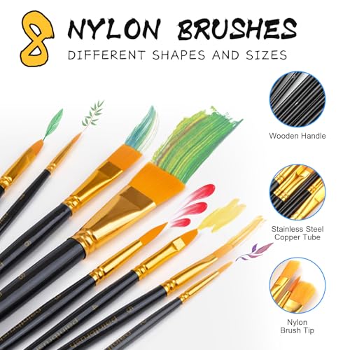 Paint Set for Kids & Adults with 18 Acrylic Paints,Canvas & Easel | 18 acrylic paints,5 canvas panels and an easel for family painting,school projects and creative weekends - color: 18color+35pcs -01