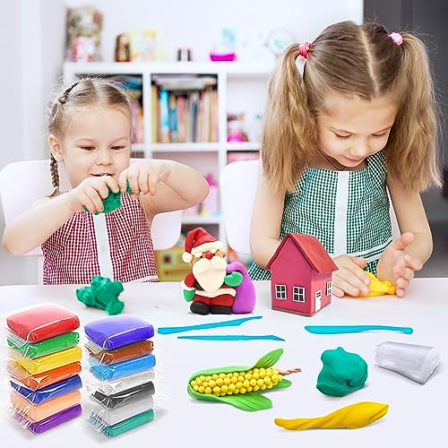 ESSENSON Air Dry Clay 50 Colors, Modeling Clay for Kids, DIY Molding Magic Clay, Gift for Kids - color: 50 Colors